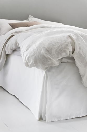 Jotex Jupe de lit Colour - 100% Coton Bio de qualité supérieure - Hauteur : 45 cm - Blanc - 90 x 200 cm