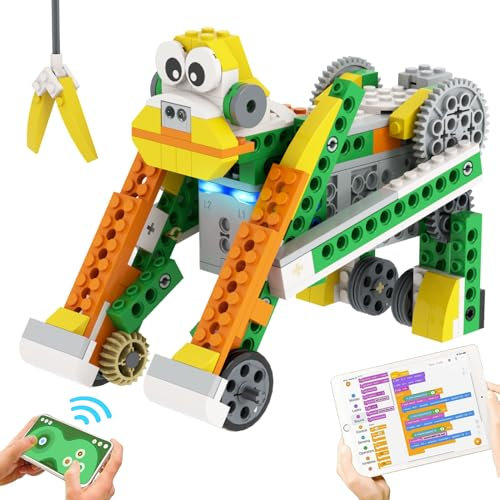 Apitor Robot Q 20-in-1 Programmierbarer Spielzeug für Kinder, STEM Spielzeug zum Programmieren und Lernen mit Scratch, Kran Rennauto mit App-Fernbedienung, Geschenke für Kinder ab 6 Jahre