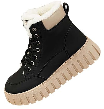 warehouse deal Stiefeletten Damen Warm Gefüttert mit Blockabsatz Zipper Profilsohle Stylisch Praktisch Winterstief sonderangebote & restposten blitzangebote des tages heute befristet