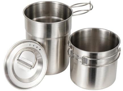 HNsdsvcd Vasos y vasos plegables para acampar, ollas de acero inoxidable, utensilios de cocina al aire libre, picnics, vasos de agua para senderismo, excursiones, picnics