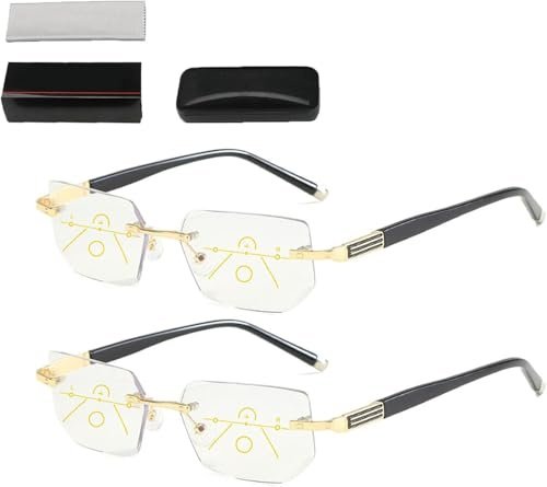 Generisch Intelligente Smart Focus Brille, Blaulicht Smart Glasses Gleitsichtbrille Herren Verstellbare Brille, Smart Focus Glasses Zoom Brille Mit Brille Box Brillentuch für Herren Damen