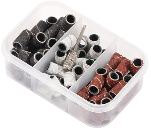 75 Pezzi Nastri Abrasivi Manicure Tre stili 80# 150# 180#, Ideale per Macchina Manicure Utensili Montati Teste di Molatura Cilindrica(1*Punta da Trapano per Unghie)