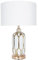 ARTE LAMP ​REVATI LED Schreibtischlampe mit Kabel – Tischlampe mit weißem Textil-Lampenschirm für Wohnzimmer und Schlafzimmer