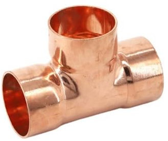 ID Tee Raccord en cuivre 3 voies Raccord de tuyau en cuivre Raccord de tuyau de soudure Adaptateur pour plomberie, climatisation, réfrigération, gaz, eau, huile (6 mm)