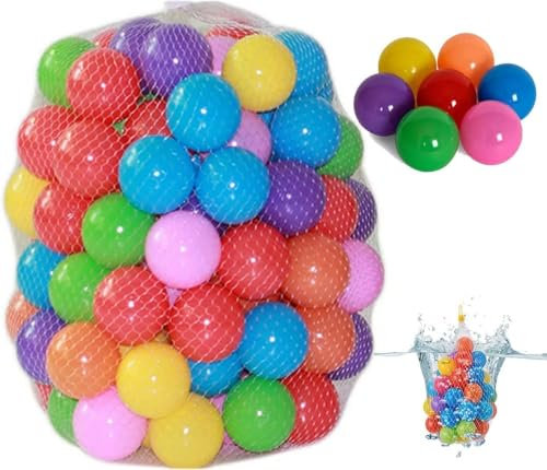 Pelotas de Plástico Multicolor para Piscina, 5,5 cm, Siete Colores, Paquete de 100