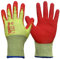 QEARSAFETY 2 Pair Cut Resistance Work Safety Gloves, Nitrile Rubber Palm Coated,Protection Against Cuts and Enhanced Grip, Red Palm and High Visibility Yellow Back (XXL)