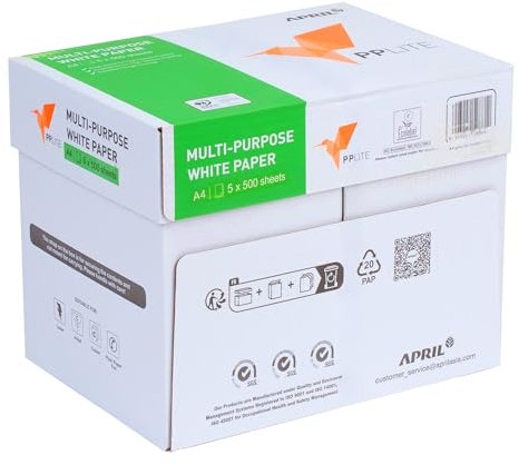 Basic Druckerpapier DIN A4 – 2.500 Blatt (5 x 500 Blatt) – Weißes Ecorox Mehrzweck Kopierpapier - CIE Weiße 160 – Ideal für Büro und Heim (1 Karton | 2.500 Blatt)