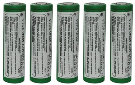 Exclu Certy – Pack de 6 Piles Rechargeables Lithium-ION 3.7V 3000mAh (5 + 1 Offerte) – Accus Haute Capacité pour Cigarettes Électroniques, Mods, Box, Lampes LED, Télécommandes, Outils Électriques