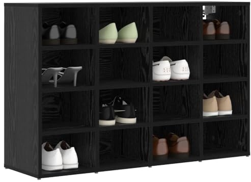 vidaXL Shoe Cabinet Black oak 103 x 30 x 67 cm Engineered wood, Ample Storage for Hallway, Rectangular Minimalist Shoe Cabinet, Stylish Organizer, Functional Home Entry Solution, Space Saver