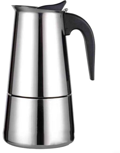 GANCEI Cafetera Moka, cafetera de acero inoxidable con mango resistente al calor y válvula de seguridad para café rico, 2/4/6/9 tazas (450 ml)
