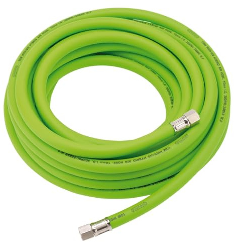 Draper 31729 High Visibility Hybrid Air Hose, 10m x 10mm, 1/4 BSP, Green