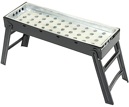 ANKROYU BBQ Holzkohlegrill, Edelstahl, robust, zusammenklappbar, tragbar, groß, zum Kochen, Holzkohlegrill für Camping, Picknicks, Hinterhofgrills