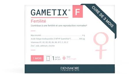 Densmore - GAMETIX F - Fertilité & Grossesse - Myo-inositol - Cure 3 mois | Vitamines et Minéraux, Myo-Inositol, Acide Folique, 90 sachets, Fabriqué en France