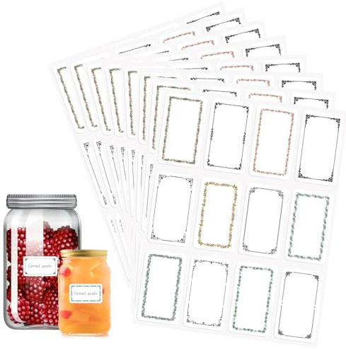 360 Stück Marmeladen Etiketten Selbstklebend | Aufkleber zum Beschriften Dekorative Sticker für Tüten Flaschen Gewürzgläser