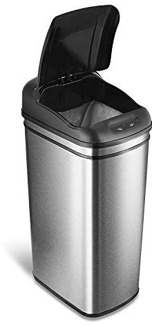 42l Large rectangular stainless steel kitchen sensor waste bin