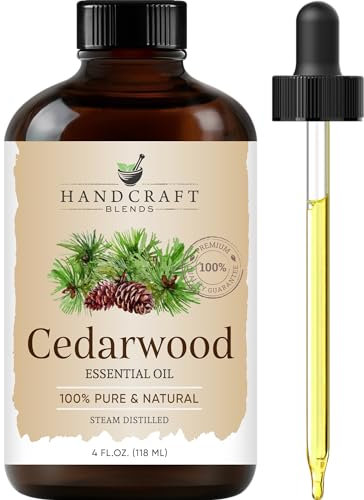 Handcraft Blends Cedarwood Essential Oil - Huge 118 ml - 100% Pure and Natural - Premium Grade with Glass Dropper