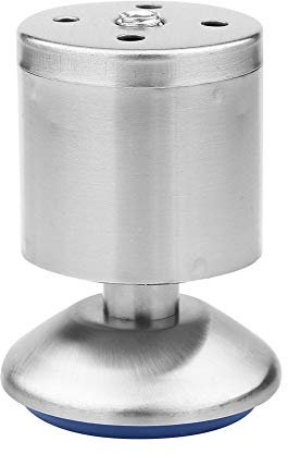 Yosoo 4er Höhenverstellbare Edelstahl Silber Möbel Tisch Bett Sofa Füße mit Gummimatte für Schrank Beine(50 * 80MM)