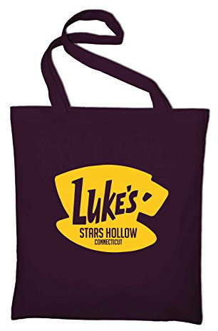 STYLETEX23 Luke's Stars Hollow Diner Cafe Logo Fan Jutebeutel Baumwolltasche, maroon