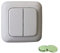 Smartwares Fernbedienbarer 2-Kanal Wandschalter batteriebetrieben, grau, Drucktaste, AUF-AUF-AN