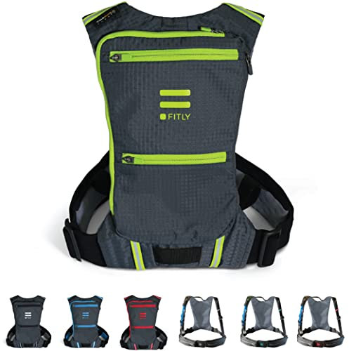 FITLY Sac De Course Minimaliste | Sac à Dos de Running Porte téléphone, Rangement, Ceinture Thoracique | Transport d'objets personnels | Matériel de Running Unisexe | Sac de Running léger