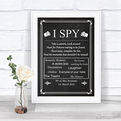Chalk Style I Spy Disposable Camera Personalised Wedding Sign