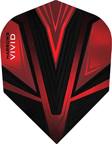 Harrows Vivid Standard Dart-Flights, 100 Mikrometer, 1 Set (3 Stück) (rot)