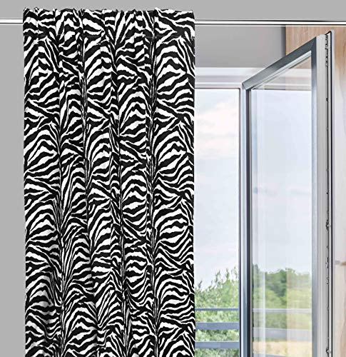 tex family Zebrata Vorhang weiß und schwarz, 140 x 280 cm, Made in Italy