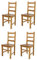 t m c s Tommychairs - 4er Set Stühle Rustica für Küche und Esszimmer, Robuste Struktur aus Buchenholz, in der Farbe Eichenholz lackiert und Sitzfläche aus Holz