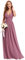 Ever-Pretty Vestito da Cerimonia Donna Linea ad A Stile Impero Chiffon Scollo a V Senza Maniche Abito da Damigella Orchidea 36
