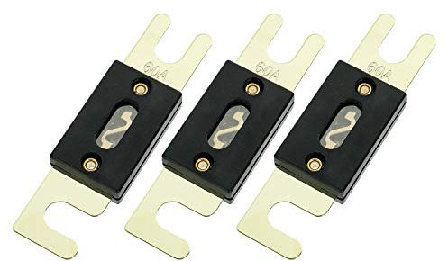 BOJACK 60 Amp 32 VDC ANL Flachsicherungen für Auto-Audio- und Videosystem (Packung mit 3 Stück)