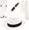 RARA® Erwachsenenkostüm für Herren, Mobster-Gangster-Kostüm, Zubehör, Gatsby-Stil, 20er-Jahre, 1920er-Jahre, MAFIA AL-CAPONE Gangster-Set, Hut, Hosenträger, Krawatte und falsche Zigarre (weißes Set)