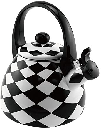 UP ware Enameled Whistling Tea Kettle on Steel Stove Kettle (2.3L, Black Diamond)