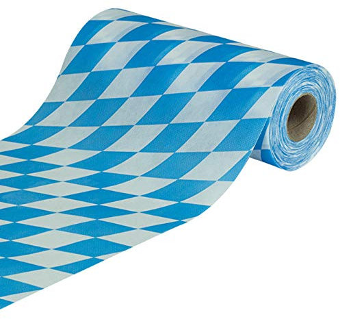 Sensalux Oktoberfest Tischwäsche aus stoffähnlichem Vlies, abwischbar, bayrische Raute, Tischläufer 030m x 25m