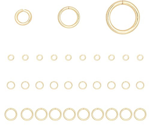 BENECREAT 30Pcs 4/6/8mm 14K Gold Filled Gold Jump Ring Jump Ringe Für Schmuckherstellung Gold Open Jump Rings Bulk Für DIY Craft Ohrring Halskette Armband