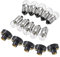 sourcing map E10 Lampenfassung Set, 3,8V Lampenhalter Schraubsockel mit E10 Glühbirne, Kunststoff Kupfer Schwarz, 30 Pack Gesamt