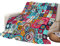 Himlaya Bleu Rouge 3D Patchwork Couverture en Flanelle pour Adultes et Enfant, Couverture en Microfibree Epaisse Doux Chaude pour Hiver Couverture de Lit Jeté de Canapé (Patchwork,150x200cm)
