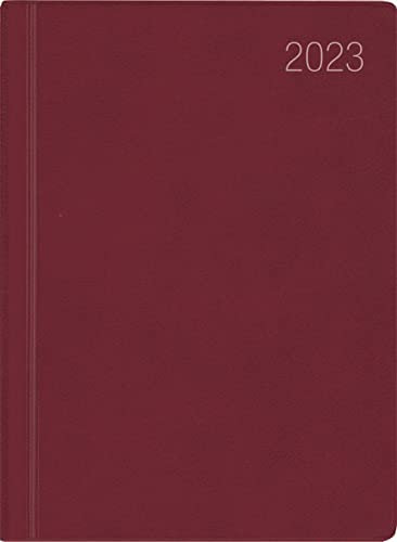 Taschenkalender bordeaux 2023 - Bürokalender 10,2x14,2 - 1 Woche auf 2 Seiten - flexibler Kunststoffeinband - Notizheft - Wochenkalender - 640-1011