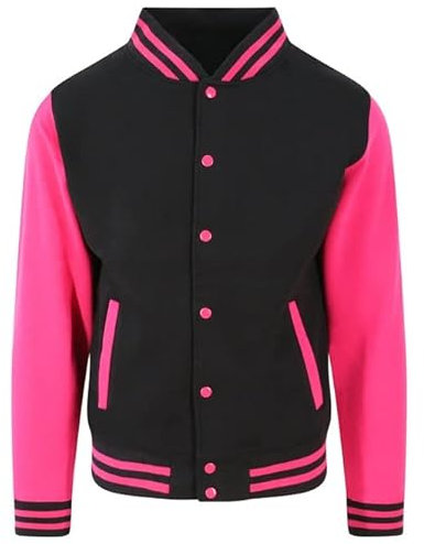 AWDis Just Hoods JH043 Unisex Uni Jacke - Pechschwarz/Hot Pink - S