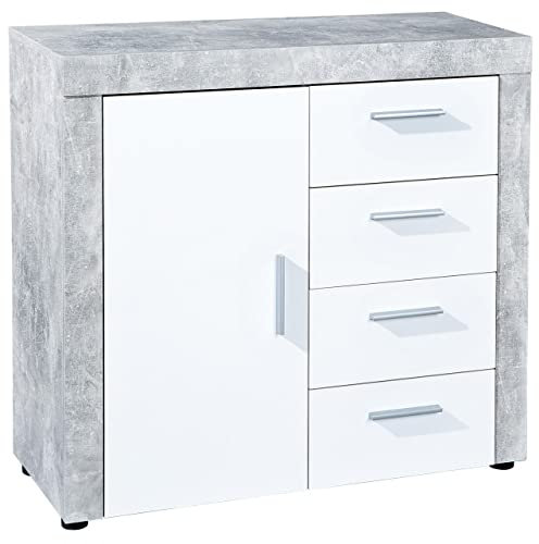 Sideboard aus weißem Zement 77 x 40 x 82 h