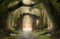VLIES Fototapete-MYSTISCHER TORBOGEN-(PF5580)-350x260 cm-Fantasy Mystery Märchen Games RPG CGI Dekoration XXL Wandbild Wandtattoo Moderne Tapete Poster