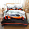 Rennwagen Bettwäsche 200x200cm für Kinder Modern Rot Auto Bettbezug Set für Jungen Jugendliche 3 Teilig Extreme Sport Dekor Betten Set mit Reißverschluss und 2 Kissenbezug 50x75cm