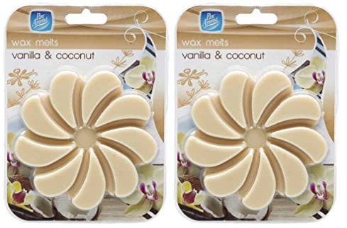 2 x 85GRM Pan Aroma Wax Melts Vanilla & Coconut 9 Pieces Long Lasting Potenet Scent