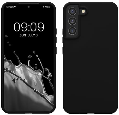 kwmobile Handyhülle für Samsung Galaxy S22 Plus Hülle - Case Silikon - Kabelloses Laden - Schutzhülle Cover in Schwarz