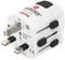Hama Reiseadapter weltweit (Reiseadapter universal für rund 100 Länder, Typ G/Typ B/Typ I, für Geräte mit Steckertyp C, E und F, Schutzkontakt, austauschbare Sicherung, ideales Reisezubehör) weiß