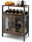 GIANTEX Weinschrank Barschrank Industrial, Weinbarschrank mit abnehmbarem Weinregal & 6 Glashalter, Küche Hausbar Küchenschrank mit Metallgittertüren, Sideboard Flaschenständer Weinständer 60x34x79cm