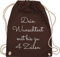 Turnbeutel Rucksack - Aufdruck selbst gestalten - Wunschtext I Geschenk personalisiert - Unisize - Braun - stoffbeutel kindergarten beutel wechselkleidung personalisierte bedrucken stoffrucksack