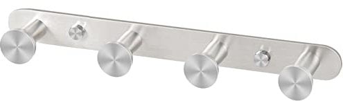 NOLYTH Coat Hooks Wall Mounted: Heavy Duty Coat Rack - SUS 304 Stainless Steel Rustproof Door Hanger with 4 Hooks for Hanging Clothes/Hats/Robes/Towels - for Bathroom/Bedroom/Hallway