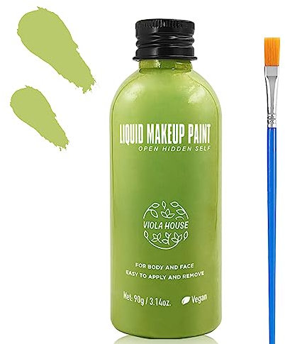 VIOLA HOUSE Face Body Paint, 6Pcs Pintura Corporal y Facial, Pintura corporal verde y azul, Christmas Maquillaje, Pintura Corporal Pintura de Cara Halloween Christmas Gift. (Light Green)