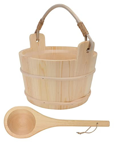Zerodeko 1set Sauna Barrel Bucket Scoop Wood Japanese Accessories Vintage Spoons Planter Wishing Ladles Bathtubs White Outfits Foot Decked Ornament Bath Spoon Plastic Liner Spa