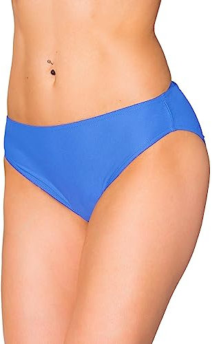 Aquarti Bikinihose Damen mit mittlerem Bund – Klassische Bikinihosen für Damen in Unifarben, Farbe: Jeansblau, Größe: 38